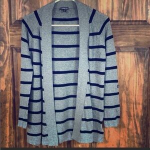 Express Heather Gray and Black Knit Cardigan